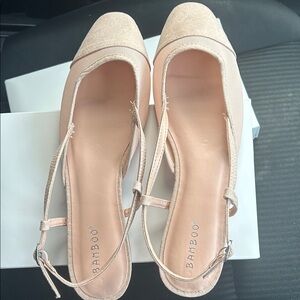 Bamboo Women's Beige Slingback Espadrilles new in box size 9